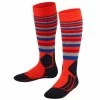 Falke SK2 Stripes Kids Ski Socks Samba Orange -Ski Gear Sale sk2 trend samba orange